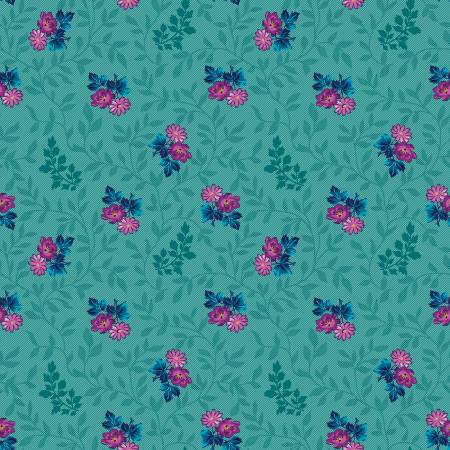 Brilliance Floral Cluster Vine Ocean C14221