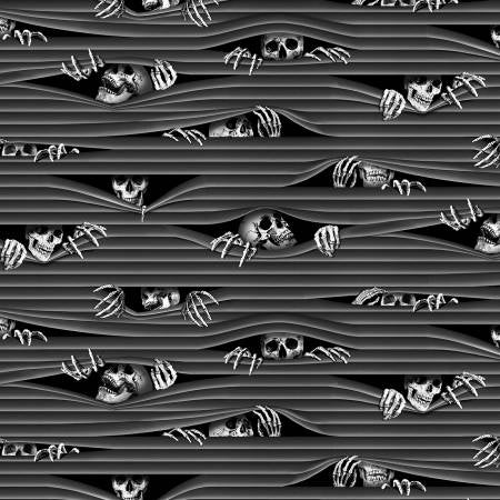 Charcoal Peeking Skeletons C-1446
