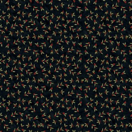 Naughty or Nice Holly Berries Black C16263-BLACK