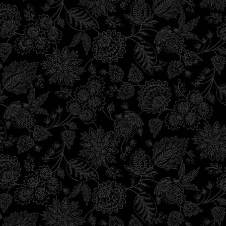 Black Jacobean Floral