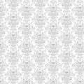 White Skull Damask