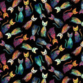 Black Tossed Quilt Cats CAT-CD4003