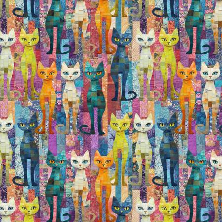 Multi Packed Quilt Cats CAT-CD4004