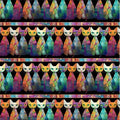 Black Quilt Cats 11in Stripes CAT-CD4005