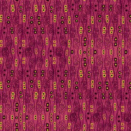 Burgundy Abstract Bejeweled Stripes w/Metallic