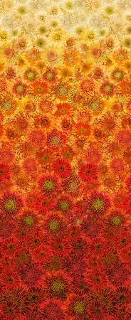 Autumn Ombre Metallic Mums Continuous Panel