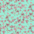 Aqua Cherry Blossom Branches Metallic