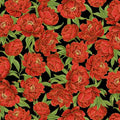 Black Metallic Peony Floral 12in