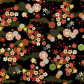 Black Geo Asian Floral Metallic