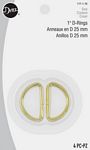 D-Rings Gilt/Gold 1in 4ct