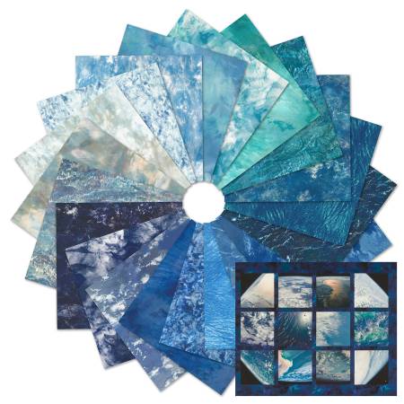 Fat Quarters Earth's Views - Oceans 21Pcs/Bundle