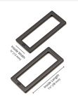 Rectangle Ring Flat 1.5 in Black Metal 2 pc