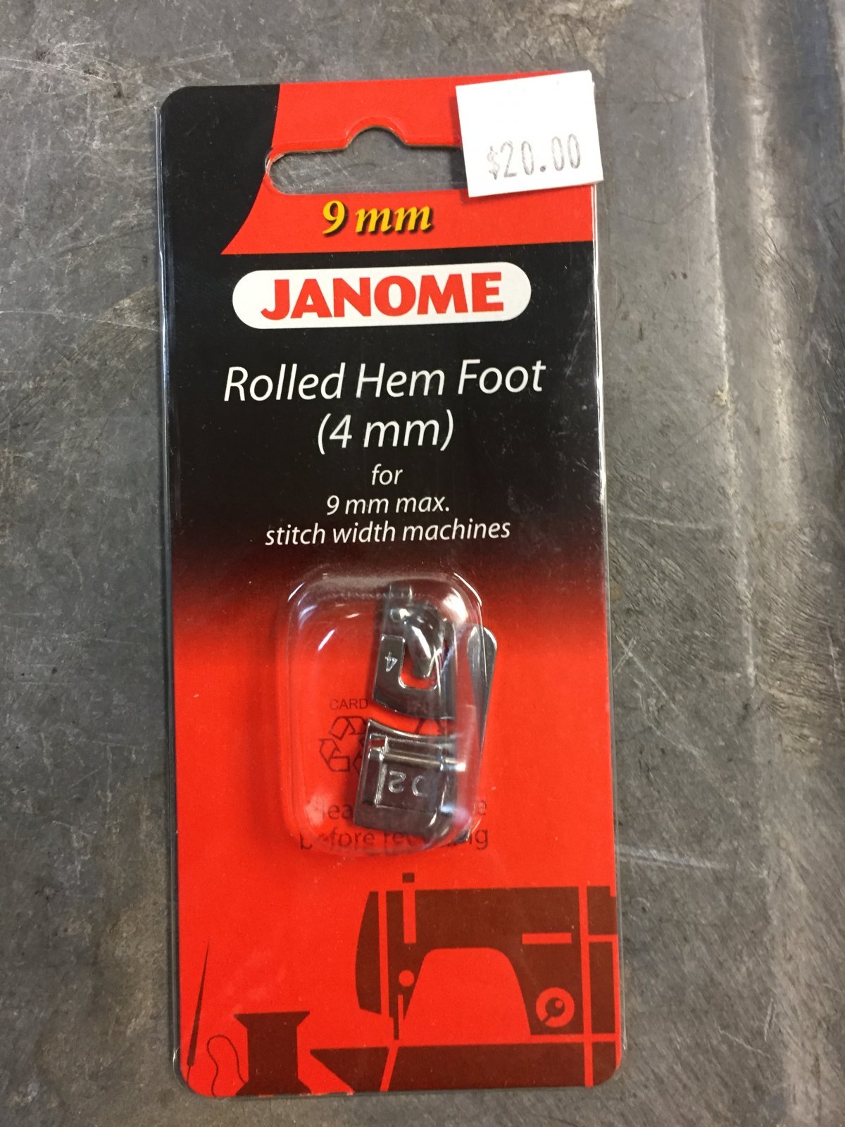 Janome - Rolled Hem Foot (4mm) for 9mm Machines