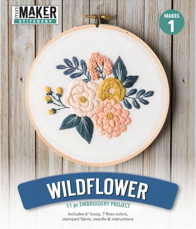 Leisure Arts Kit Embroidery 6in Wildflowers