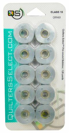 Prewound Class 15 Bobbins Light Gray
