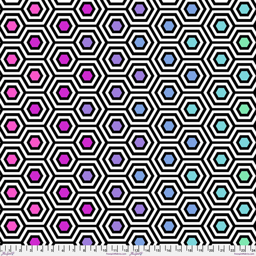 Backing Fabric - Rainbow Hexy XL - QBTP012.Ink || Tula's True Colors Quilt Backs