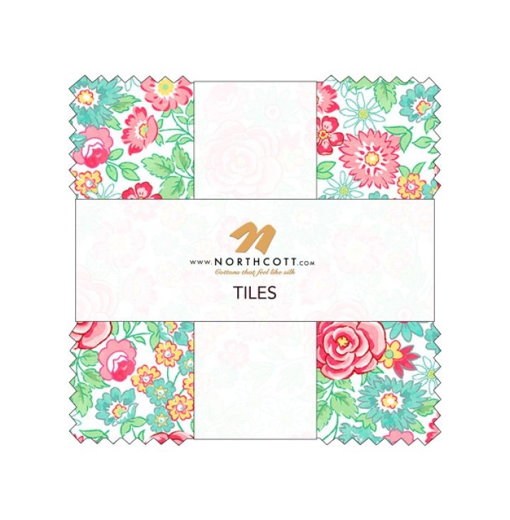 Quilting in Bloom 10" Square Turquoise
