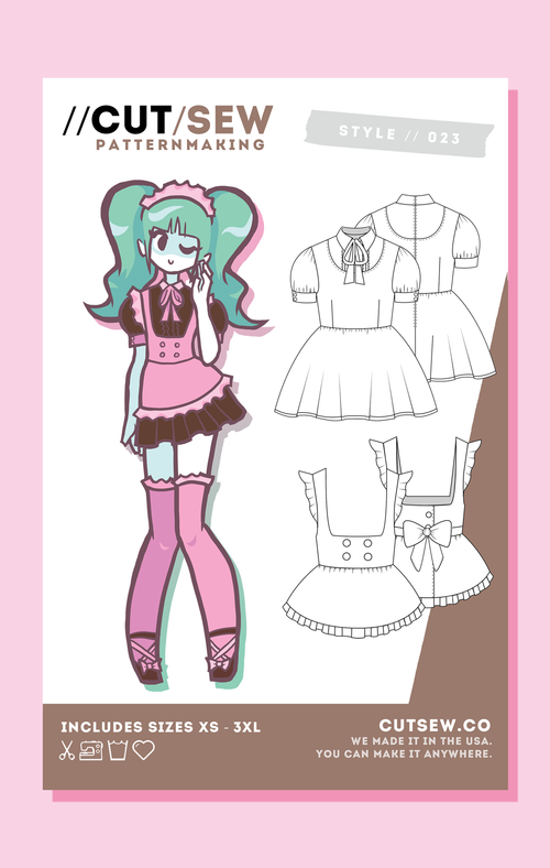 CUT/SEW Beginner Friendly Maid Costume Sewing Pattern