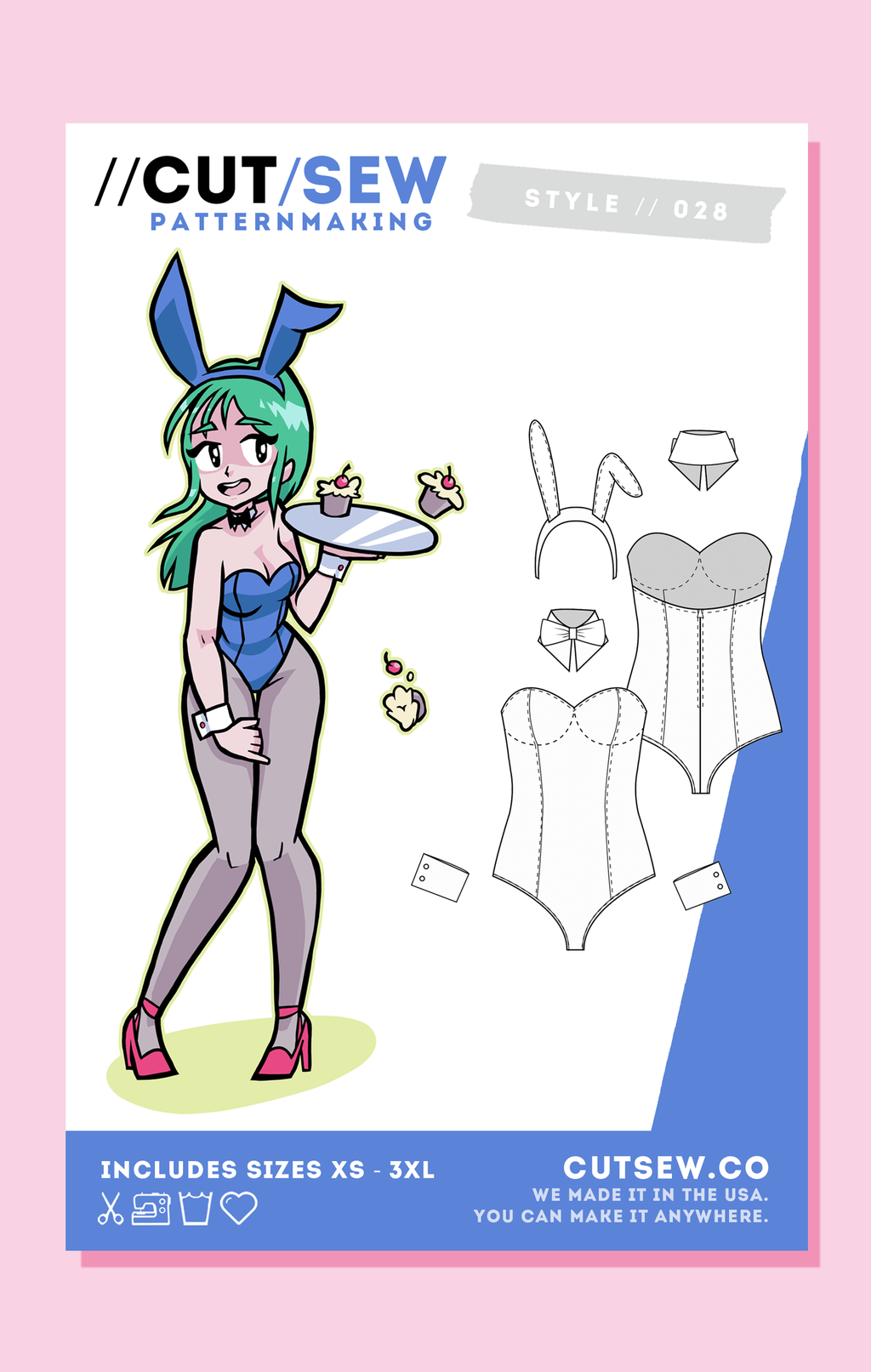CUT/SEW Beginner Friendly Bunny Suit Sewing Pattern