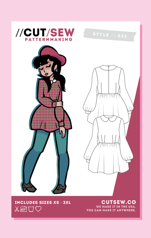 CUT/SEW Beginner Friendly Mod Dress Sewing Pattern