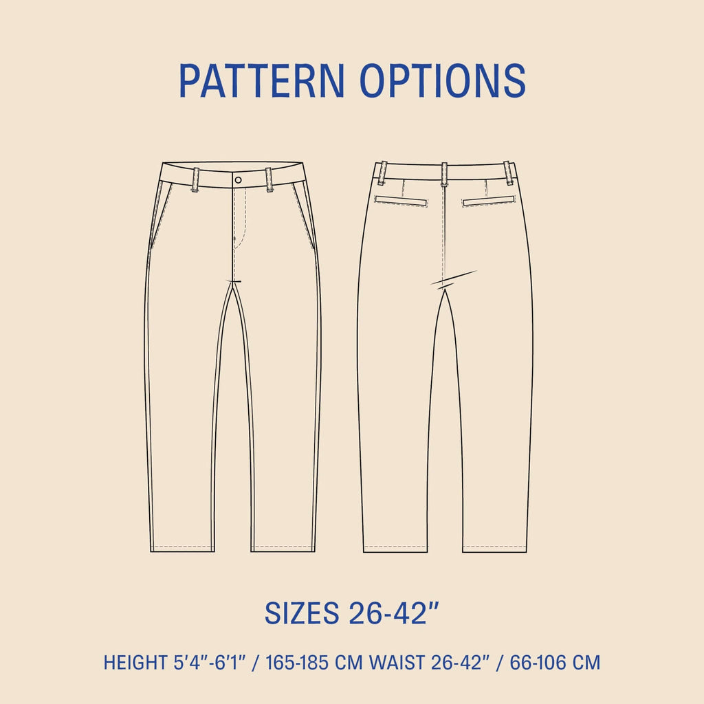 Chino pants sewing pattern Wardrobe By Me