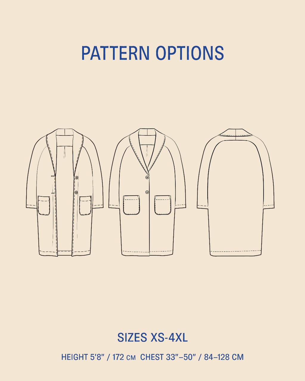 Cocoon Coat Pattern options