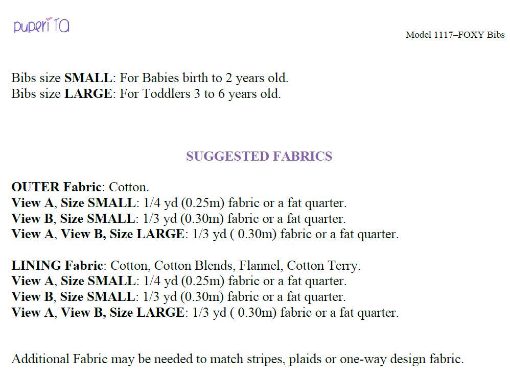 Foxy Bibs Pattern