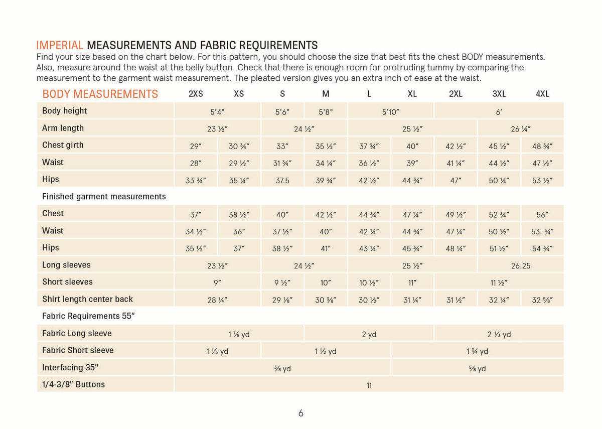 WBM Jensen shirt Imperial measurements