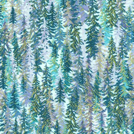 Hill Shine Trees Mist Metallic RRHDM-23239-245