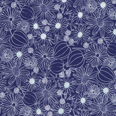 Packed Daisies Blue