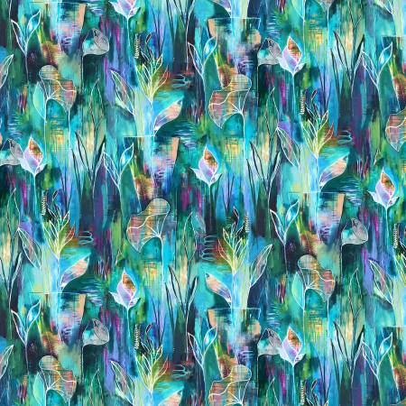 SOLA4920-B Large Floral/Leaves Blue