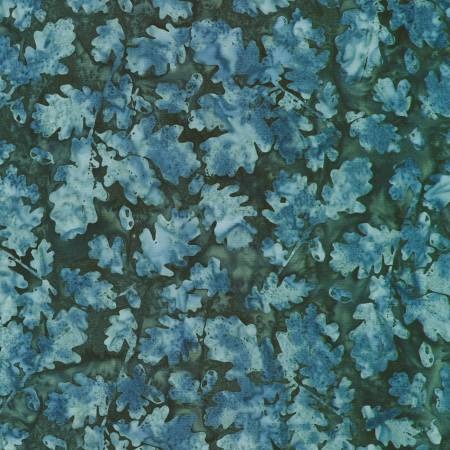 Aspen - Navy Oak Leaves Batik