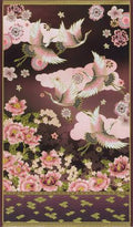 SRKDM-23501-24 PLUM 24"Panel from Imperial Collection - Graceful Cranes