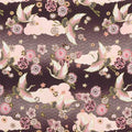 SRKDM-23502-24 PLUM from Imperial Collection - Graceful Cranes