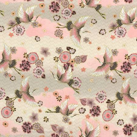 SRKDM-23502-84 CREAM from Imperial Collection - Graceful Cranes