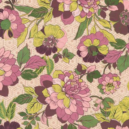 Flat Floral Pearl Pink SRKDM-23507-416 from Imperial Collection - Graceful Cranes