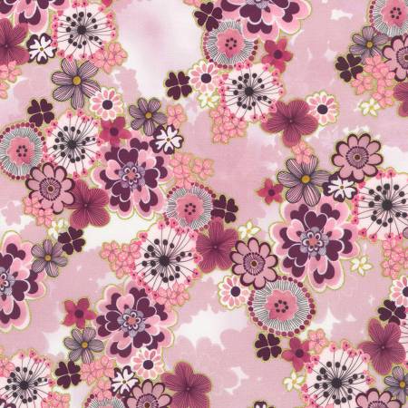 Decorative Floral Pearl Pink SRKDM-23508-416  from Imperial Collection - Graceful Cranes