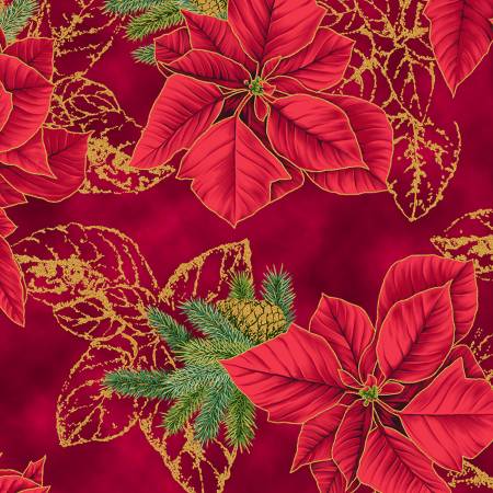 Holiday Flourish - Forest Glen SRKM-23700-113 Cranberry