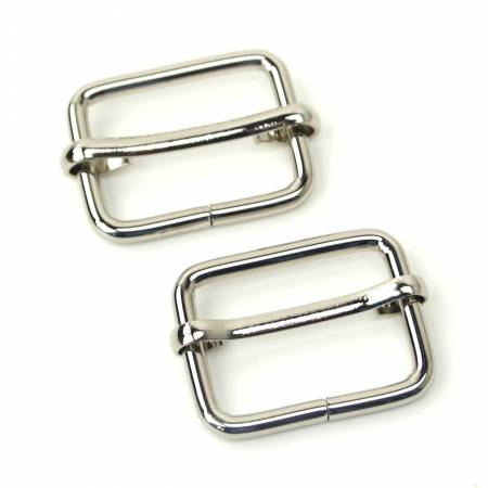 Two Slider Buckles 1" Nickel