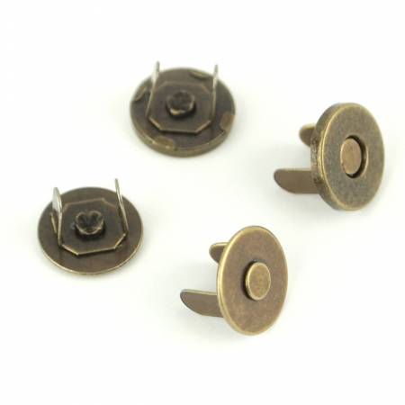 Two Magnetic Snaps 1/2" Antique