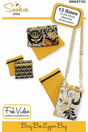 Busy Bee Zipper Bag ITH Pattern