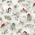 Winter Song Layered Scenic With Birdhouses