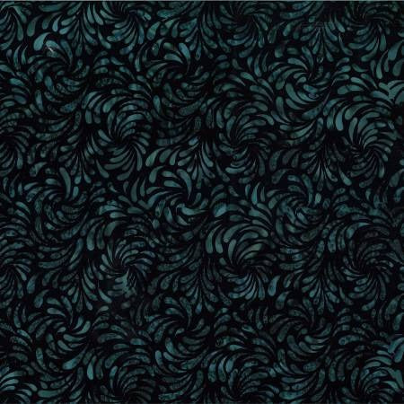 Black Bali Batik Swirly Petals